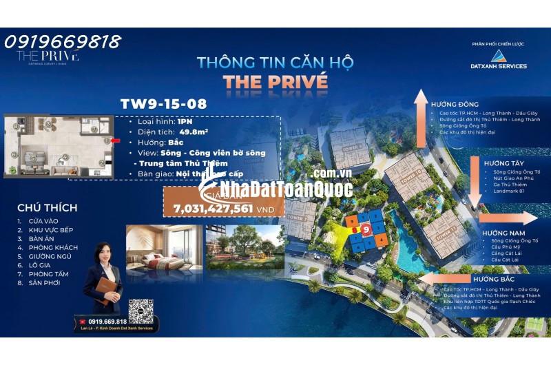 The Prive căn hộ hạng sang ba mặt giáp sông  trung tâm quận 2 chỉ 10% ký hợp đồng mua bán căn 1 phòng ngủ duy nhất